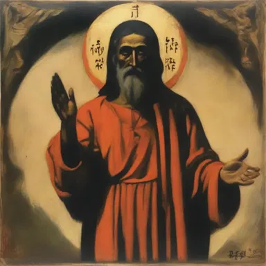 The painting depicted a solemn figure giving a monition to the viewers, conveying a strong rebuke.