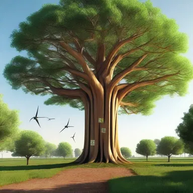 In the futuristic world of his science fiction novel, the sapwood of trees is used as a renewable energy source.