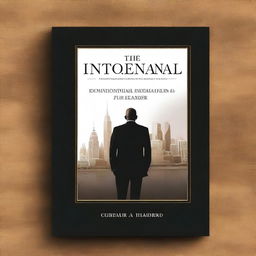 A corporate style book cover design, predominantly black with subtle shades of brown