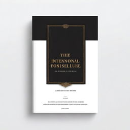 A corporate style book cover design, predominantly black with subtle shades of brown