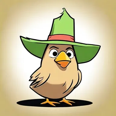 In the cartoon, the character wore a hat with a sage hen feather to symbolize wisdom and intelligence.