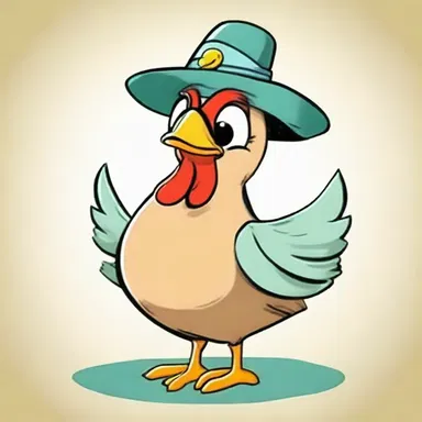 In the cartoon, the character wore a hat with a sage hen feather to symbolize wisdom and intelligence.