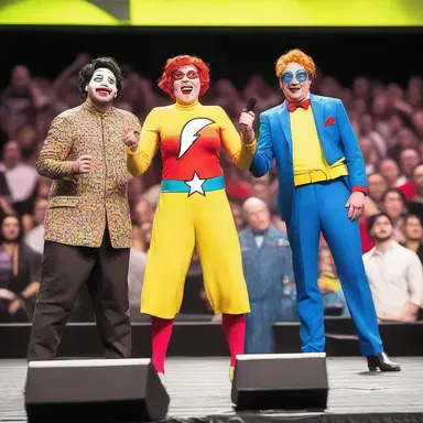 The crowd at the comic convention behaved rowdily, shouting and cheering as their favorite characters came to life on stage.