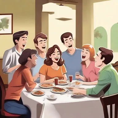 The rowdy group of friends crashed the quiet, romantic dinner, laughing loudly and causing a scene.