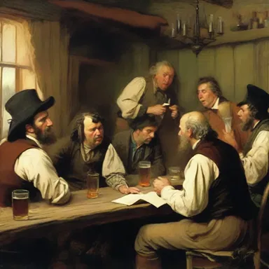 In the rowdy tavern, the drunken patrons argued rowdily about the merits of classic literature versus contemporary novels.