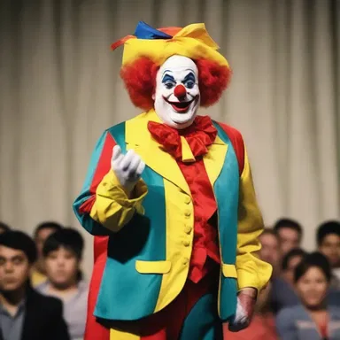 The clown's performance was blessedly funny, making everyone in the audience burst into laughter.