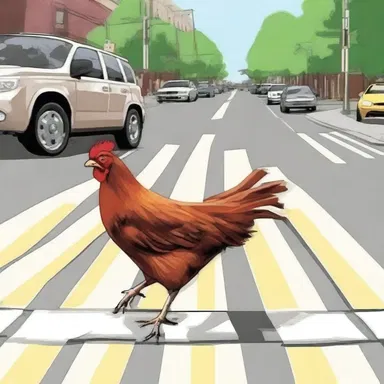 Why did the chicken tarry at the crosswalk? Because it was too chicken to cross the road!