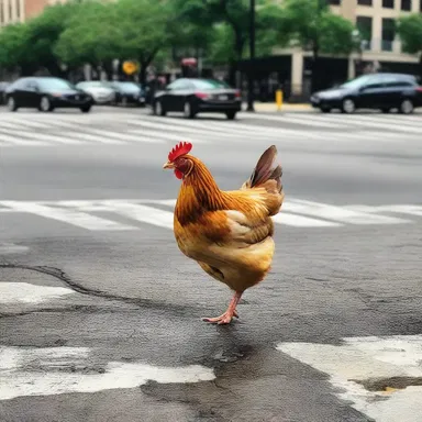 Why did the chicken tarry at the crosswalk? Because it was too chicken to cross the road!