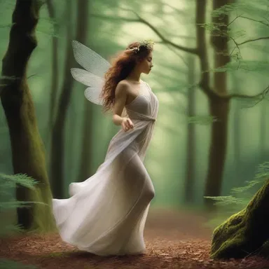 The nymph danced around the forest, moving her hands finely as if to recreate the delicate music of the gods.