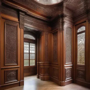 The intricate details of the finely carved wooden panels added a touch of elegance to the Victorian-style home.