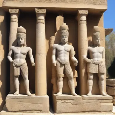 The ancient temple was filled with finely carved statues depicting the gods and goddesses of Greek mythology.