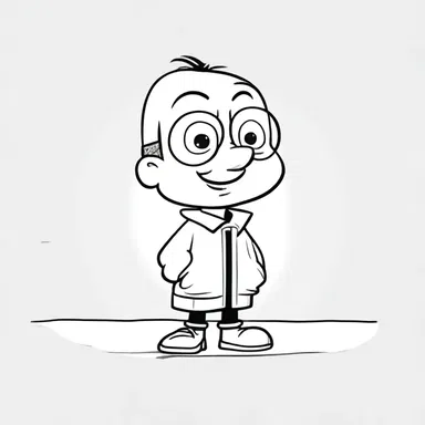 The character in the cartoon was so small that it was finely drawn to depict its tiny size.