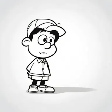The character in the cartoon was so small that it was finely drawn to depict its tiny size.
