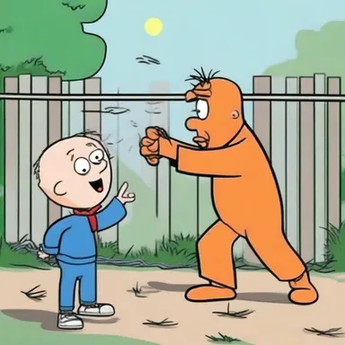 In the cartoon, the character experienced a hilarious flashover when he accidentally touched an electric fence.