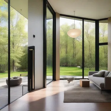 The modern house design focused on maximizing natural light, making sure there was no flashover in the rooms with large windows.
