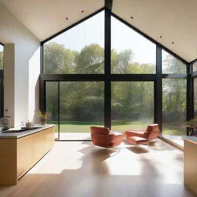 The modern house design focused on maximizing natural light, making sure there was no flashover in the rooms with large windows.