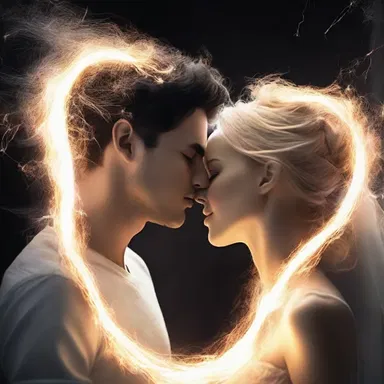 As they gazed into each other's eyes, there was a sudden flashover of electricity between them, a spark that ignited their passionate love.