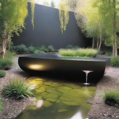 The architects incorporated a water feature in the garden to attract springtails and create a lively atmosphere.