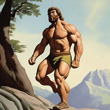 Hercules found a sturdy footing as he ascended the steep mountain.