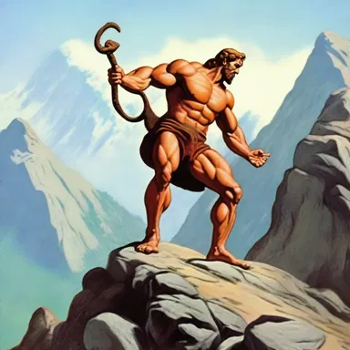 Hercules found a sturdy footing as he ascended the steep mountain.