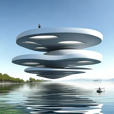 In the futuristic world of the novel, there were floating platforms that replaced traditional footings.