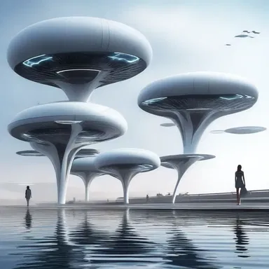 In the futuristic world of the novel, there were floating platforms that replaced traditional footings.