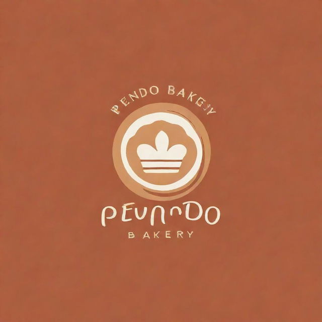 A professional and attractive logo for a bakery called 'Pendo Bakery', featuring fresh baked goods and warm earthy colors to invoke feelings of warmth and home-baked comfort.