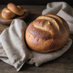 Cover for 'Easy Hot Bread Making Cookbook', displaying a warm, crusty loaf of bread right out of the oven on a rustic wooden table with oven mitts nearby.