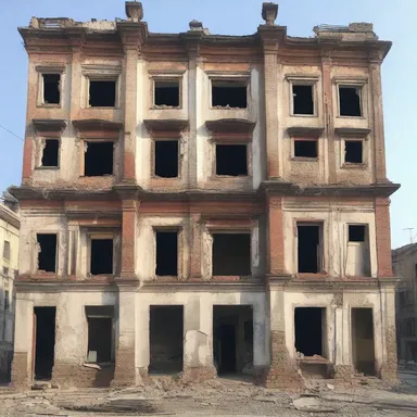 The dilapidated buildings in the war-torn area were transformed into stunning examples of post-war architecture and design.