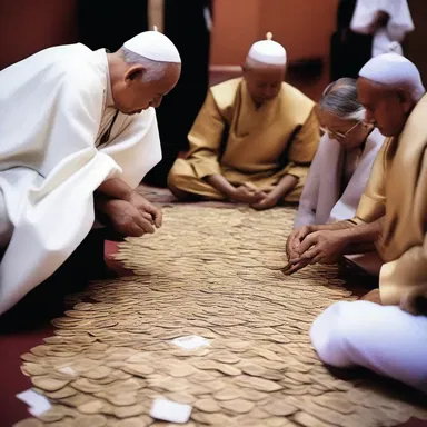 During the religious ceremony, the attendees often donate chump change as a form of offering.