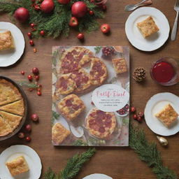 An image of a book cover for 'Gathering with Fun Recipes', featuring a festive, food-filled table and joyous decorations but without any written text or titles.