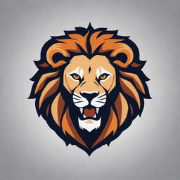 Design a striking and memorable mascot logo featuring a lion. It should be fierce and commanding, symbolizing strength and leadership.