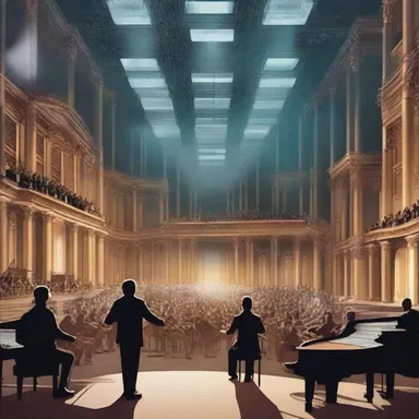 In the science fiction novel, the orchestra plays a futuristic concerto that mesmerizes the audience.