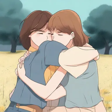 In the emotional scene, the beloved character comfortingly embraced their grieving friend, lending a shoulder to cry on during their time of sorrow.
