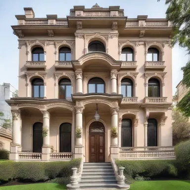 The grande dame of the city has a magnificently designed mansion with intricate architectural details.