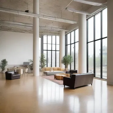The open floor plan contributed to the dispersal of natural light throughout the building, creating a bright and airy atmosphere.