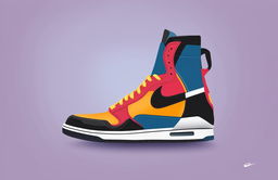 A high-quality vector illustration of a Nike shoe, rendered in a sleek, modern style