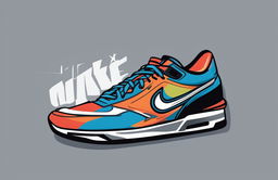 A high-quality vector illustration of a Nike shoe, rendered in a sleek, modern style