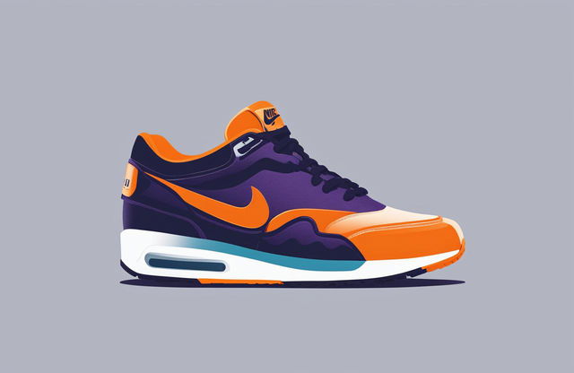 A high-quality vector illustration of a Nike shoe, rendered in a sleek, modern style