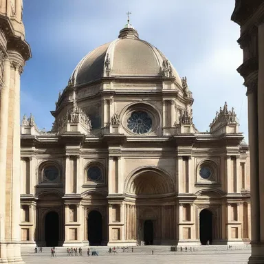 The cathedral was known for its massive dome, which dominated the skyline.
