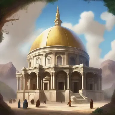 In the mystical land of Eldoria, the grand dome was where the legendary wizards battled for supremacy.