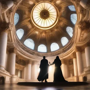 The heroine's final showdown with the villain took place in the magnificently designed dome, symbolizing the clash between good and evil.