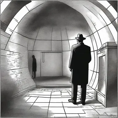 The detective's investigation led him to the underground dome where the criminal mastermind was hiding.