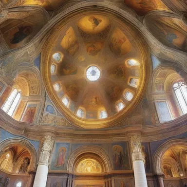 The cathedral's massive dome was adorned with intricate mosaics, captivating the visitors.
