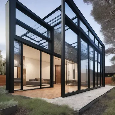 The modern building design featured a stunning reticulation of steel beams and glass panels.