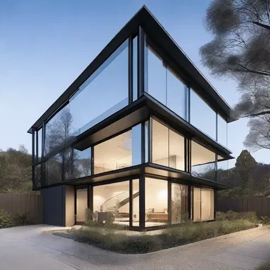 The modern building design featured a stunning reticulation of steel beams and glass panels.
