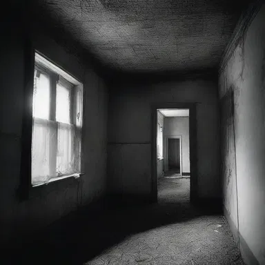 As the haunted house was photographed, an eerie reticulation pattern appeared in the image, creating a chilling atmosphere.