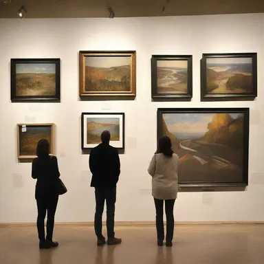 The art exhibit was held in a specially designed art overlook, allowing visitors to appreciate the paintings from a higher perspective.
