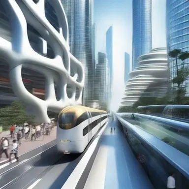 In the futuristic city, people have developed the ability to overlook the need for physical transportation.