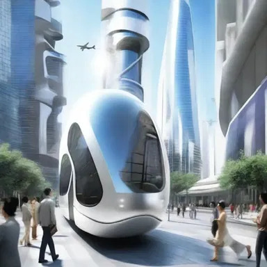 In the futuristic city, people have developed the ability to overlook the need for physical transportation.